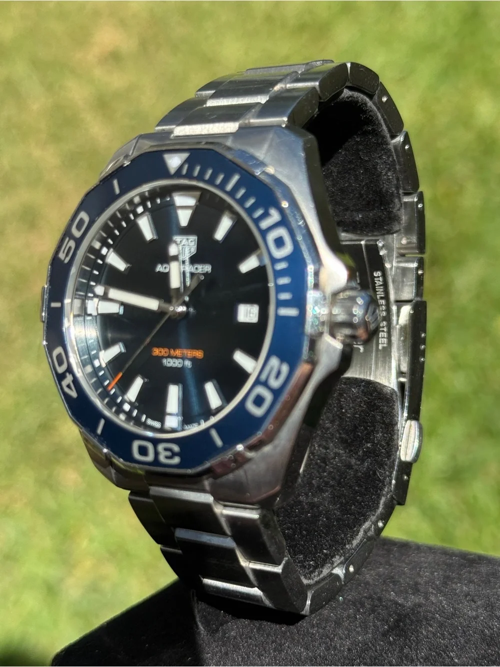 TAG Heuer Aquaracer Quartz 43mm Blue Sunburst Dial | Date | 300m SS Bracelet